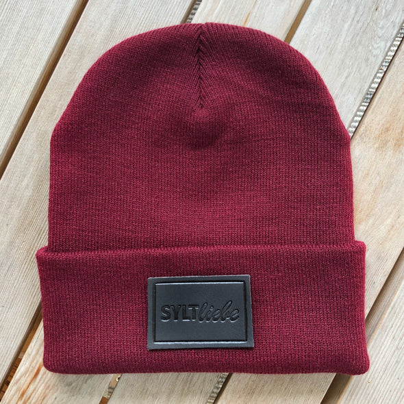 Beanie Syltliebe LEBENSRETTER burgundy